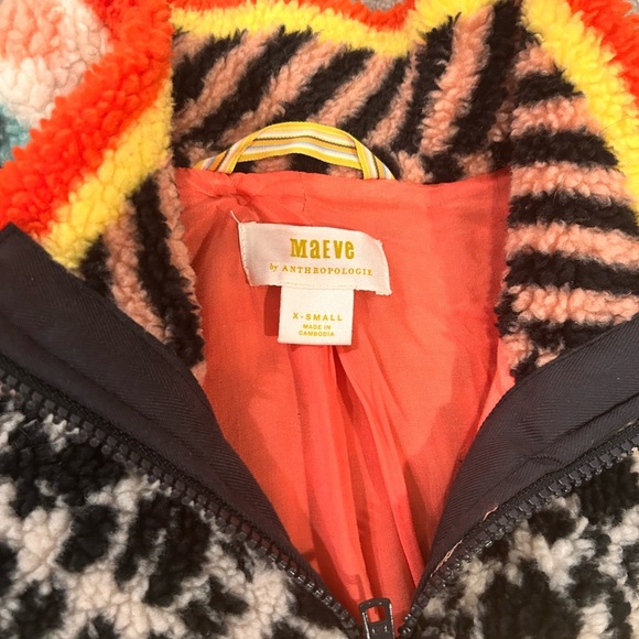 Maeve anthropology xs zip up Sherpa jacket - Picture 4 of 4